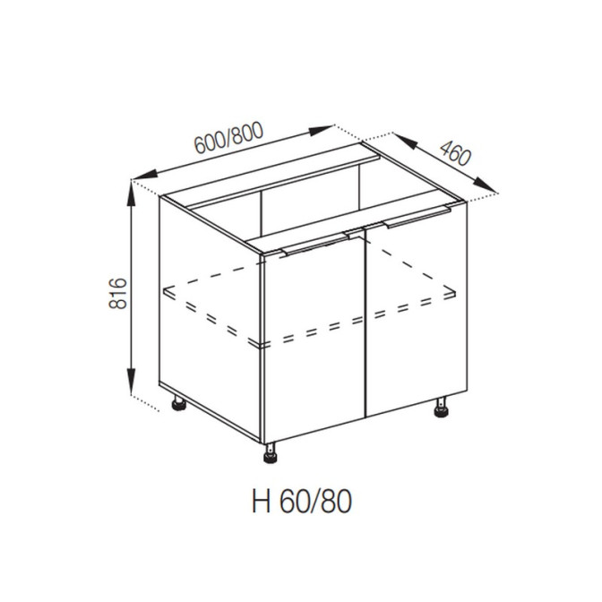 Кухонная секция нижняя Н 80 Милана Мир мебели