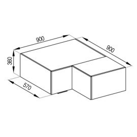 Кухонная секция антресоль А 90х90 кут прямий (570) Милана Мир мебели