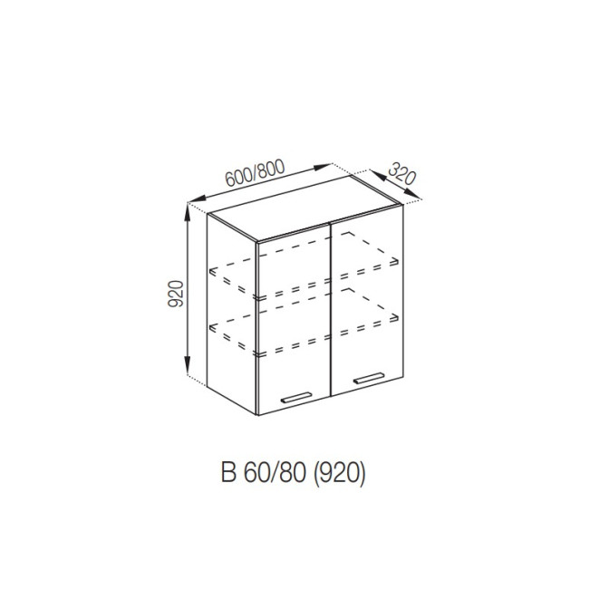 Кухонна секція верхня В 60 (h-920) Б'янка Світ меблів  