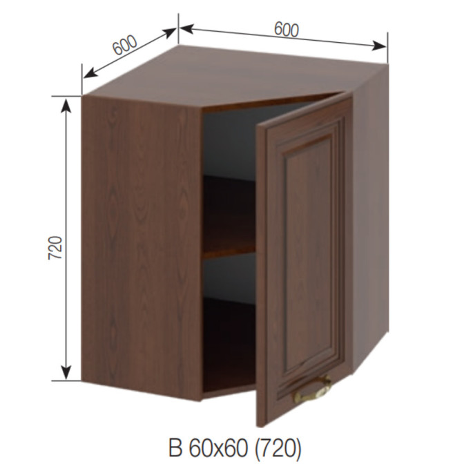 Кухонная секция верхняя 60*60 Роксана Мир мебели 