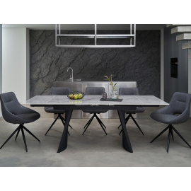 Керамический стол Олимпия ТМL-985 грецкий ребекка  +  черный Vetro mebel
