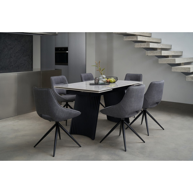 Керамический стол Олимпия ТМL-985 грецкий ребекка  +  черный Vetro mebel