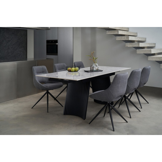 Керамический стол Олимпия ТМL-985 грецкий ребекка  +  черный Vetro mebel
