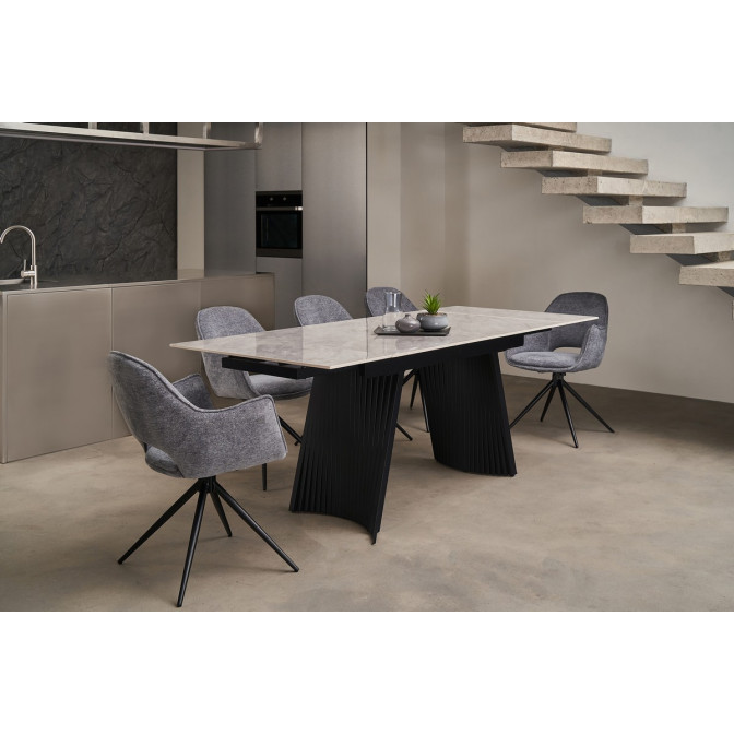 Керамический стол Олимпия ТМL-985 грецкий ребекка  +  черный Vetro mebel