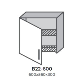 Кухонная секция В22-600 верхняя 600 сушилка один фасад 554 Оптима Эверест  
