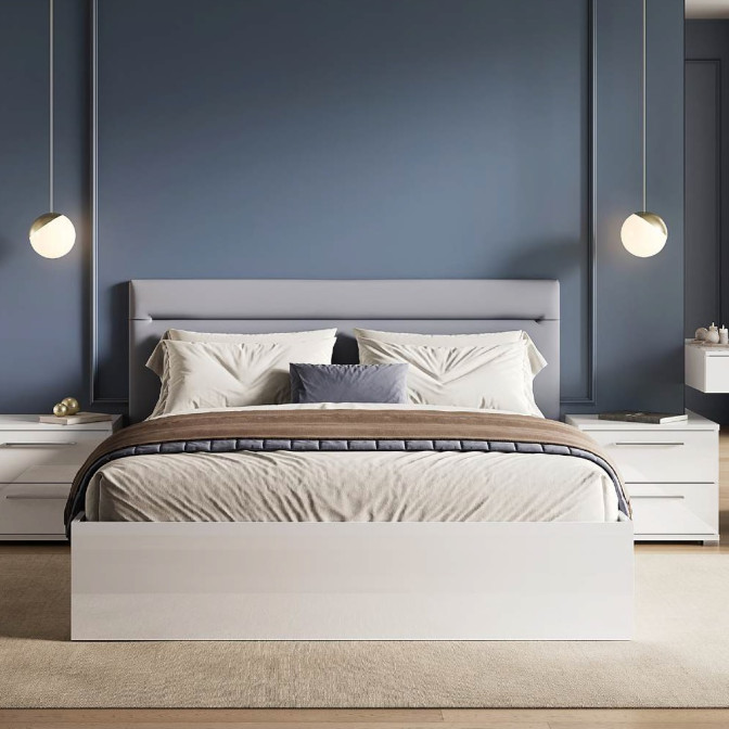 Кровать без каркаса 1,8х2,0 Фемели / Family Глянец Белый MiroMark FM-39-WB