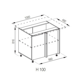 Кухонная секция нижняя Н 100 Алиса Мир мебели  