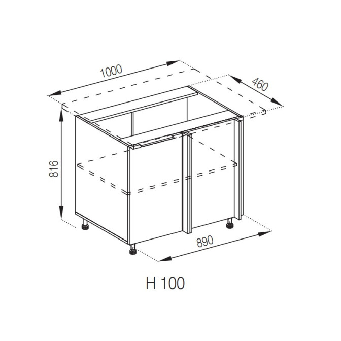 Кухонная секция нижняя Н 100 Алиса Мир мебели  