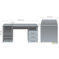 Тумбовый стол МГ-53 R (1500х720х750) орех черный AMF