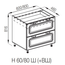 Кухонна секція нижня Н 80 Ш ( + ВШ) FAVORIT Валенсія Світ меблів 