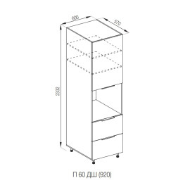 Кухонная секция пенал П 60 ДШ FAVORIT (h-920) Милана Мир мебели 