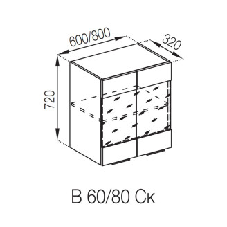 Кухонна секція верхня В 60Ск Аліса Світ меблів