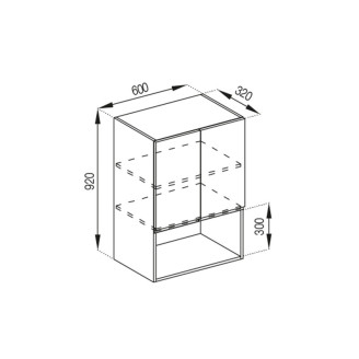 Кухонная секция верхняя В 60 2Д п/мікрохв. (920) Влада Мир мебели  