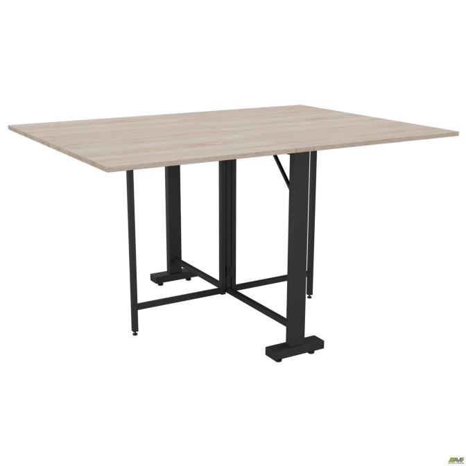Раскладной стол Fold 2 FL2 1400 (1380/210х1000х750Н) черный/Дуб Сонома AMF Раскладной стол Fold 2 FL2 1400 (1380/210х1000х750Н) черный/Дуб Сонома AMF