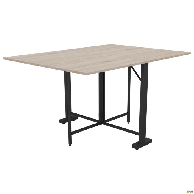 Раскладной стол Fold 2 FL2 1400 (1380/210х1000х750Н) черный/Дуб Сонома AMF