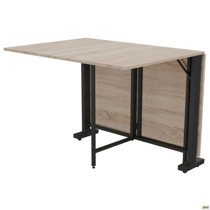 Раскладной стол Fold 2 FL2 1400 (1380/210х1000х750Н) черный/Дуб Сонома AMF