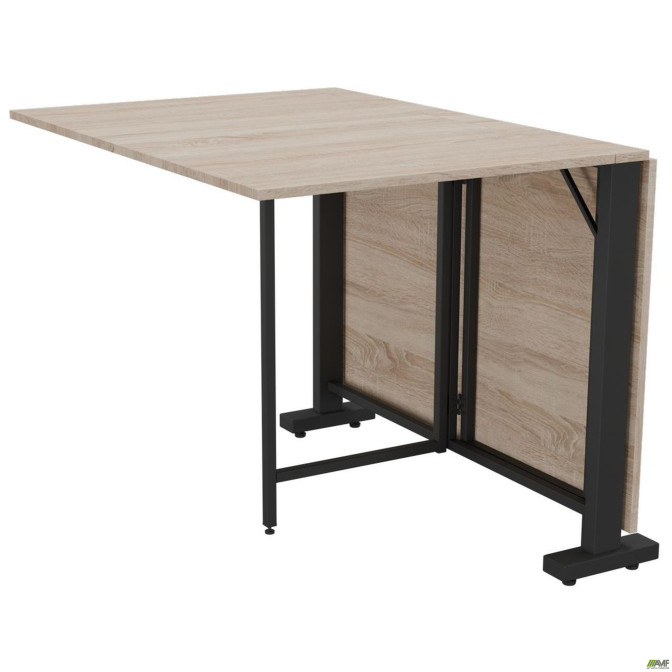 Раскладной стол Fold 2 FL2 1400 (1380/210х1000х750Н) черный/Дуб Сонома AMF