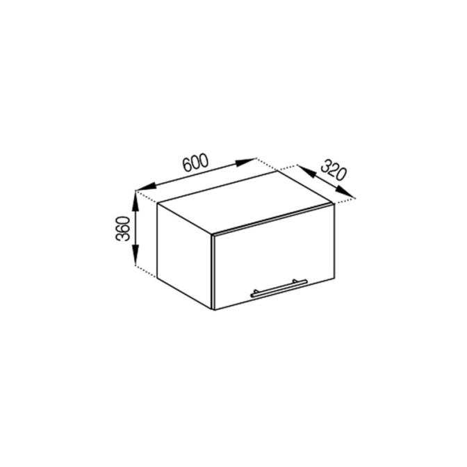 Кухонна секція антресоль А 60 (320) Адель Світ меблів 