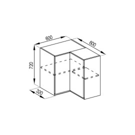 Кухонная секция верхняя 60*60 кут прямий Тина Мир мебели  