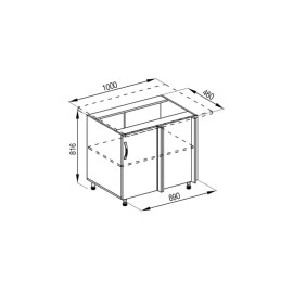 Кухонная секция нижняя Н 100 Прованс Мир мебели