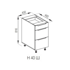 Кухонная секция нижняя Н 40Ш LUX Милана Мир мебели