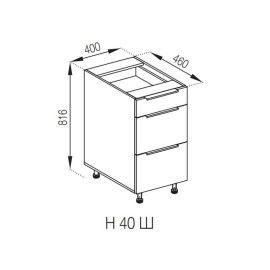 Кухонная секция нижняя Н 40Ш LUX Милана Мир мебели
