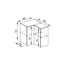 Кухонная секция верхняя 60*60 кут прямий Софи Мир мебели