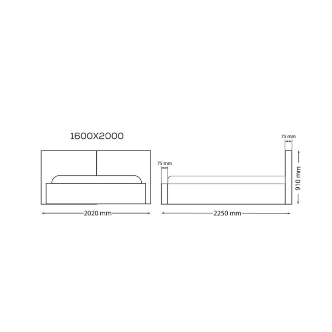 Кровать Мягкая обивка 1,6x2,0 Дуо / Duo MiroMark SF-36-DU 