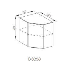 Кухонная секция верхняя 60*60 Милана Мир мебели 