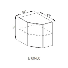Кухонная секция верхняя 60*60 Милана Мир мебели 