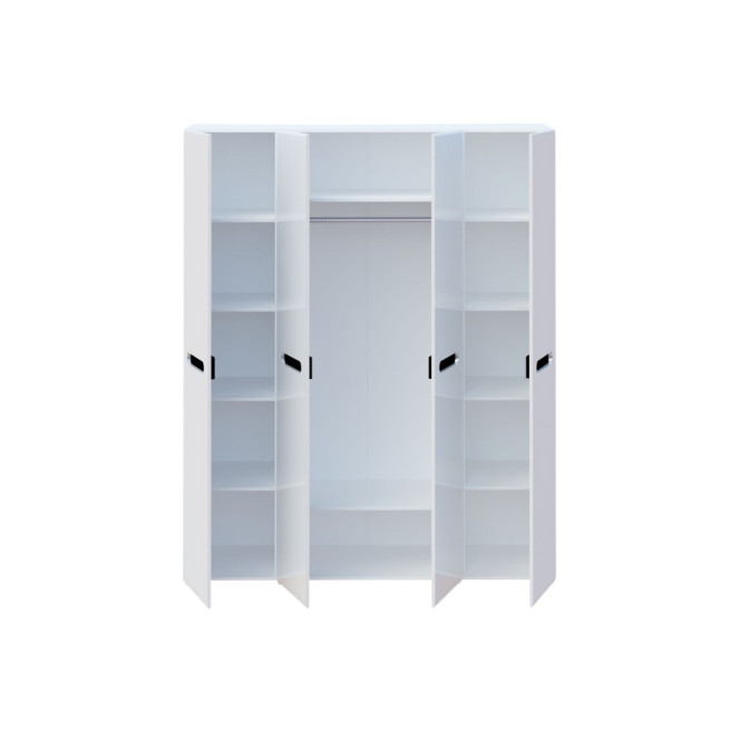 Шкаф 4Д 180 Глянец Белый / Чёрный Бьянко Мир Мебели