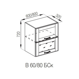 Кухонная секция верхняя В 80 БСк Доминика Мир мебели