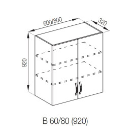 Кухонная секция верхняя В 60 (h-920) Прованс Мир мебели