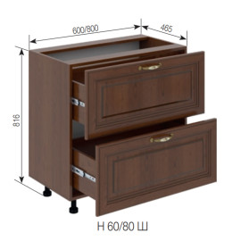 Кухонная секция нижняя Н 80 Ш LUX Роксана Мир мебели