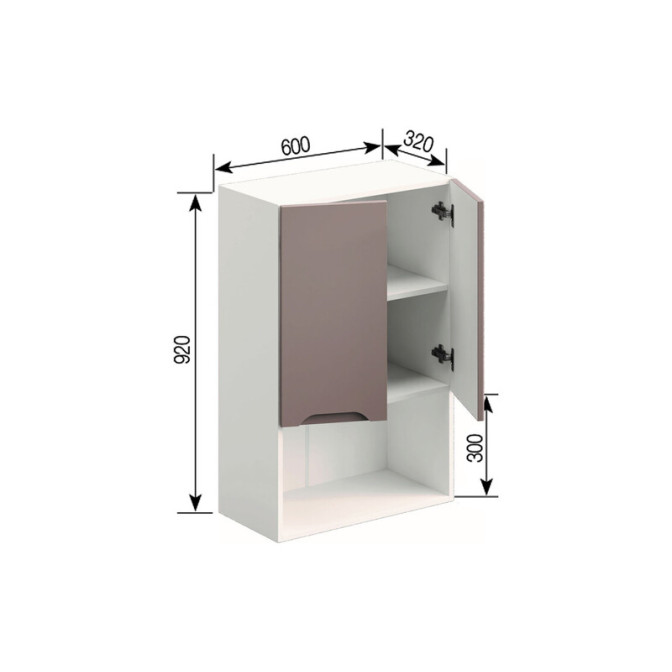 Кухонная секция верхняя В 60 2Д п/мікрохв. (920) Зарина Мир мебели 