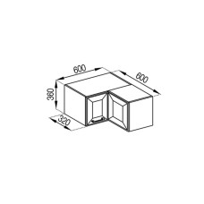 Кухонная секция антресоль А 60х60 кут прямий (320) Марго Мир мебели 