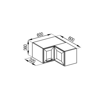 Кухонная секция антресоль А 60х60 кут прямий (320) Марго Мир мебели 