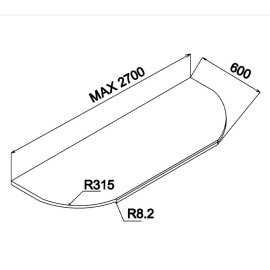 Стільниця для кухні закруглена з двох боків 28 мм MiroMark