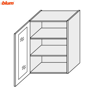 Кухонна секція Мері верхня 40В/720 1дв Вітрина Pro Blum MR-445W/9003gl MiroMark