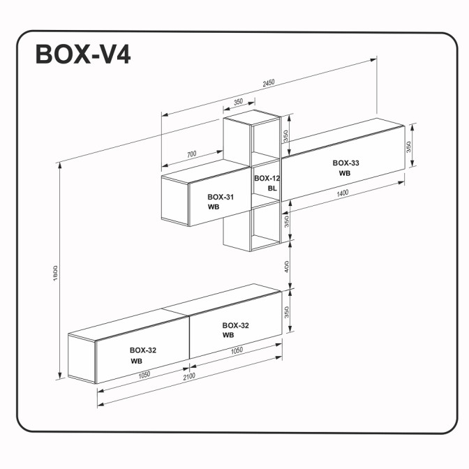 Комплект у вітальню BOX V4 MiroMark
