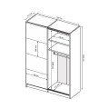 Шкаф-купе с зеркалом 1,5x2,4 Бартон / Barton Супер Мат Белый MiroMark BT-84-WM