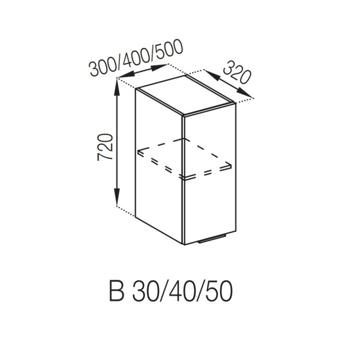 Кухонная секция верхняя В 40 Алиса Мир мебели
