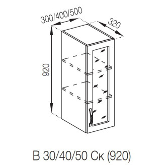 Кухонная секция верхняя В 30 Ск (h-920) Прованс Мир мебели Кухонная секция верхняя В 30 Ск (h-920) Прованс Мир мебели