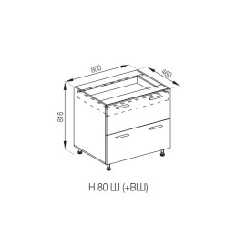 Кухонная секция нижняя Н 80 Ш ( + ВШ) FAVORIT Бьянка Мир мебели