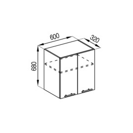 Кухонная секция верхняя В 60 під витяжку Адель Мир мебели  