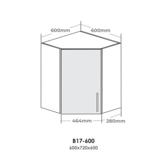 Кухонна секція В17-600 верхня 600 кут 45