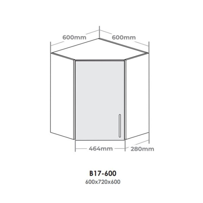 Кухонна секція В17-600 верхня 600 кут 45