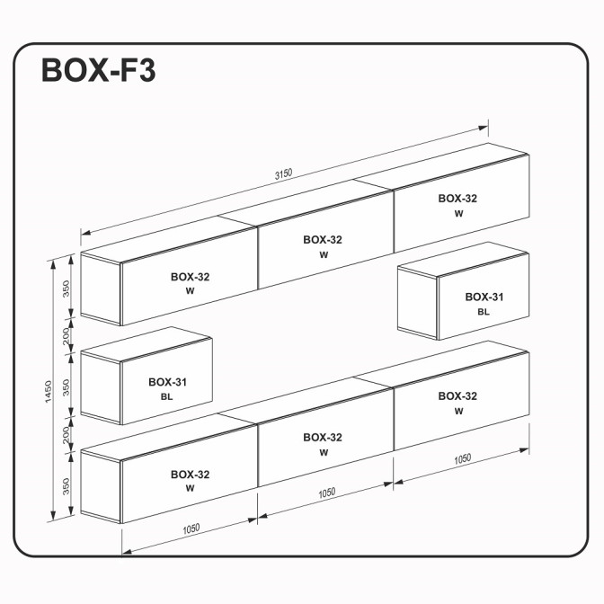 Гостиная BOX F3 / MiroMark BX-F3-WB/BL