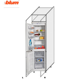 Кухонная секция Пенал Миллениум 60ПХ/2140 Холодильник Pro Blum Правая ML-767W/9003R MiroMark