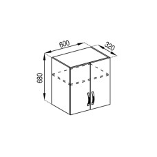 Кухонная секция верхняя В 60 під витяжку Прованс Мир мебели